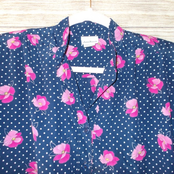 Vintgae Floral/Polka Dot Popover Blouse Size 10 - Picture 2 of 6